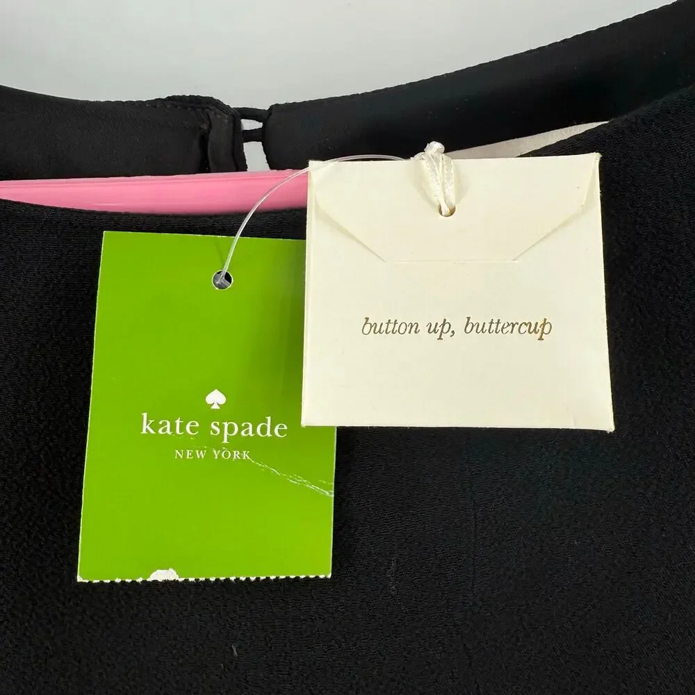 Kate Spade Cordette Dress Size 8 NWT Black Shift Mini Cocktail Evening Holiday